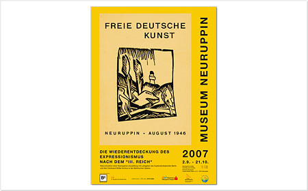 <span style="font-weight: bold">Ausstellung Freie Deutsche Kunst</span> - Museum Neuruppin<br />Plakat<br />Entwurf: Tomas Kerwitz unter Verwendung des Umschlages des Originalkataloges von 1946