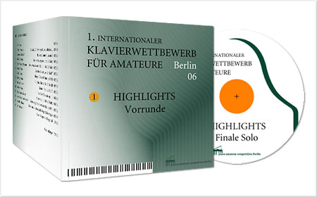<span style="font-weight: bold">1. Internationaler Klavierwettbewerb für Amateure</span> - Berlin<br />CD-Cover und CD-Aufdruck<br /> 
